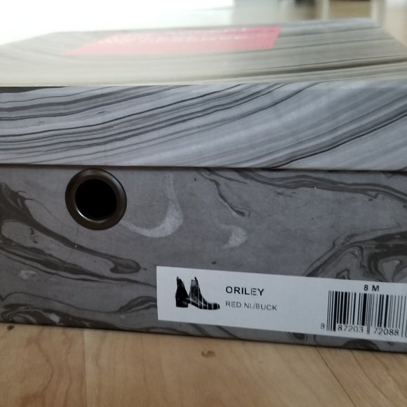 Jeffrey Campbell Oriley Red Nubuck Leather Booties Sz 8 - Picture 5 of 5